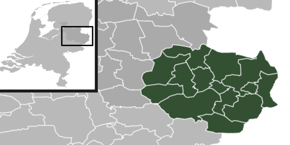 Kaart van de regio Twente